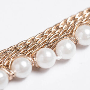 Pearl gold chain trim