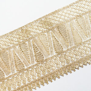 Gold zari and sequence broad border