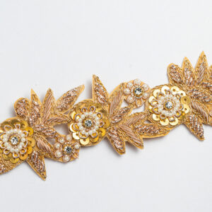 Gold hand embroidered border