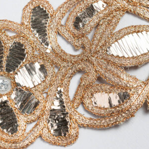 Hand embroidered gold border with dabka work