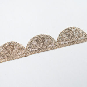 Gold zari threadwork scallop trim