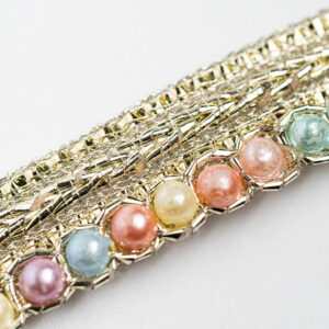 Gold zari work Multistone trim